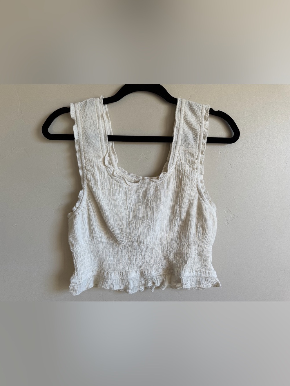 Women's NWT Rachel Parcell Cropped White Stretch Tank Size Large